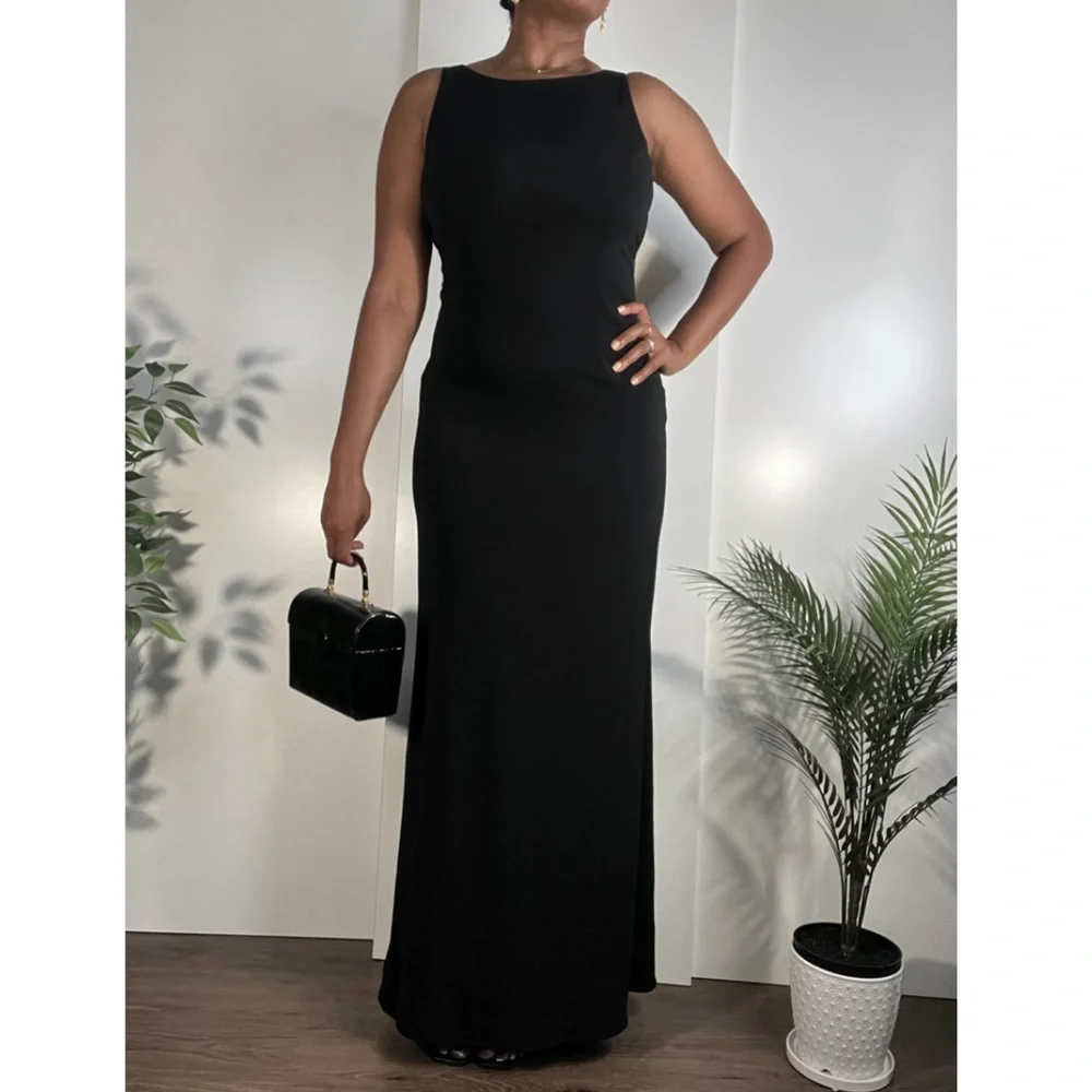 LAUREN RALPH LAUREN formal floor length maxi black dress - Picture 1 of 13